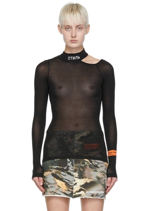 Heron Preston Black Viscose Long Sleeve T-Shirt