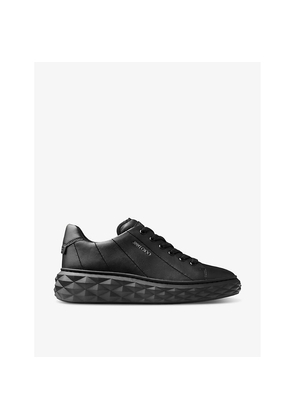 Womens Jimmy Choo Diamond Light Logo-Embossed Leather Low-Top Trainers