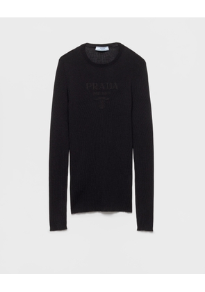 Superfine wool crew-neck sweater