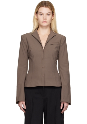 JACQUEMUS Brown Le Papier 'La Veste Crema' Blazer