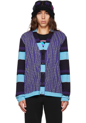 Anna Sui SSENSE Exclusive Purple Stripe Cardigan