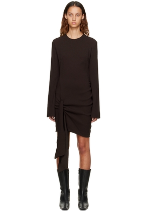 Blumarine Brown Draped Bow Minidress