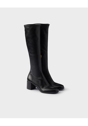 Stretch nappa leather boots