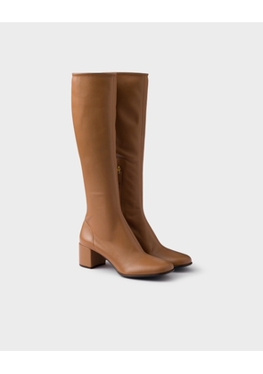 Stretch nappa leather boots