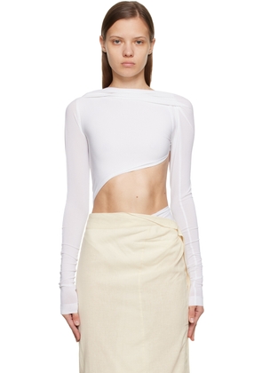 JACQUEMUS White Le Papier 'Le Body Carozzu' Bodysuit