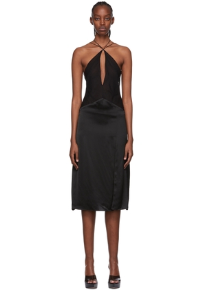 Maximilian Davis Black Viscose Midi Dress