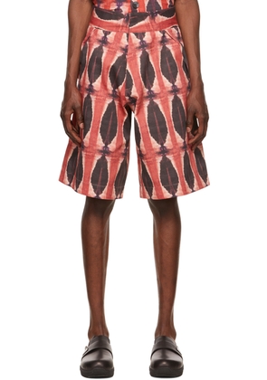 Labrum Red Polyester Shorts