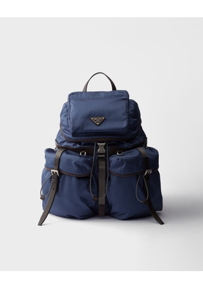 Re-Nylon and leather backpack