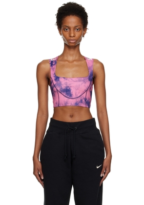 Off-White Pink Tie-Dye Sport Bra