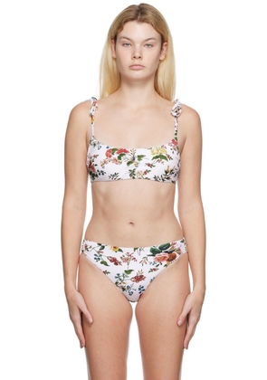 Erdem White Thea Bikini Top