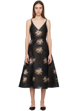 Erdem Black Doris Midi Dress