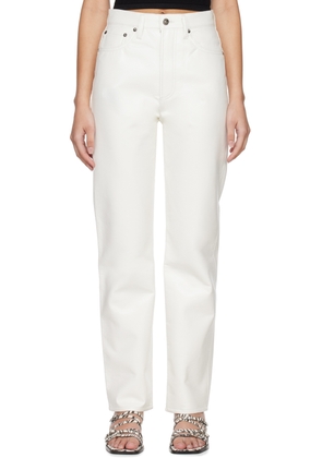 AGOLDE White 90's Pinch Waist Leather Pants