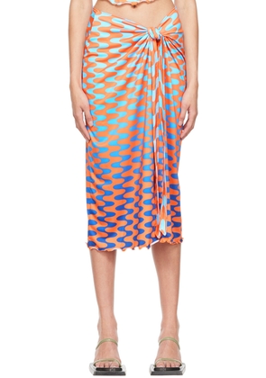 FENSI SSENSE Exclusive Orange & Blue Midi Skirt