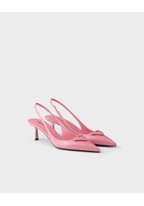 Patent leather slingback pumps