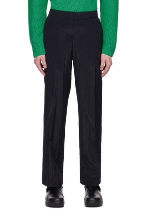 Solid Homme Navy Crinkled Trousers