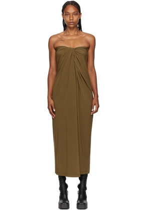 Rosetta Getty SSENSE Exclusive Khaki Knotted Midi Dress
