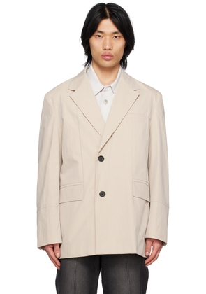 Solid Homme Beige Oversized Blazer
