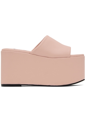 SIMONMILLER Pink Faux-Leather Blackout Platform Sandals