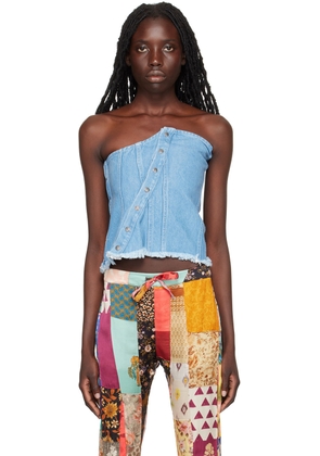 Marques Almeida Blue Patchwork Corset