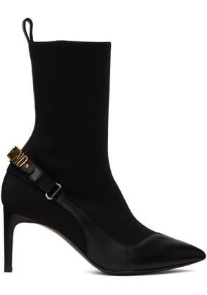 Moschino Black Logo Ankle Boots