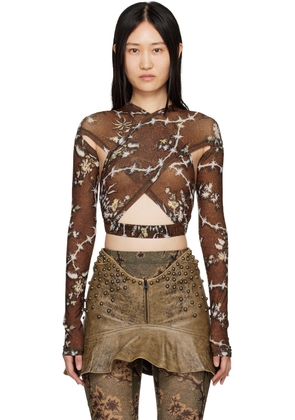 KNWLS Brown Anti Cross Over Blouse