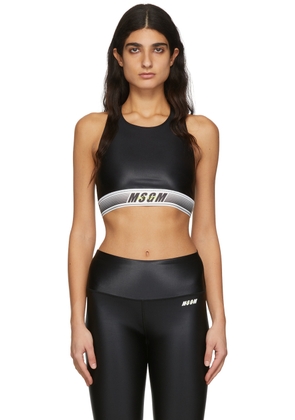 MSGM Black Nylon Sports Bra
