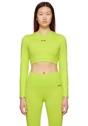 MSGM Green Micro Logo Sport Top
