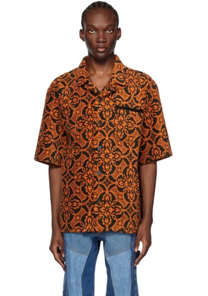 Marine Serre Orange & Black Towels Shirt