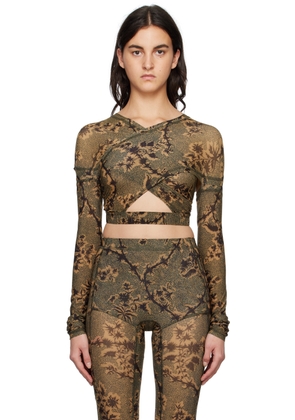 KNWLS Tan Anti Cross Over Blouse