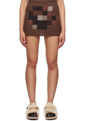 doublet Brown Mosaic Miniskirt