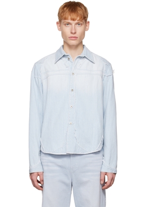 OPEN YY SSENSE Exclusive Blue Ripped Denim Jacket