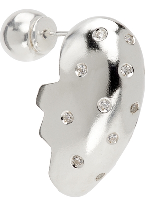 lesugiatelier Silver Crystal Half Heart Earring