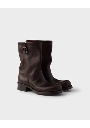 Leather mid-calf boots