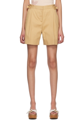 See by Chloé Beige Pleated Shorts