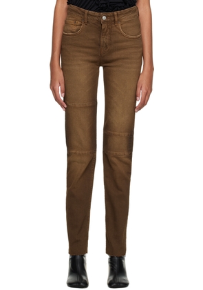 MM6 Maison Margiela Brown Paneled Jeans
