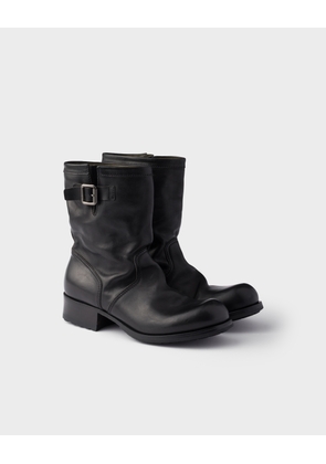 Leather mid-calf boots