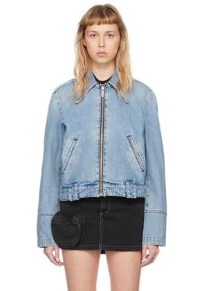 HALFBOY Blue Oversized Denim Biker Jacket