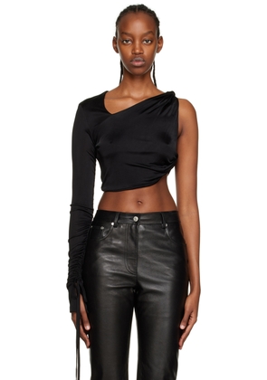 ANDREĀDAMO Black Single-Shoulder Blouse