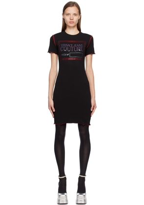 Versace Jeans Couture Black Crystal-Cut Minidress