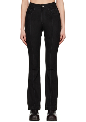 Andersson Bell Black Paneled Faux-Leather Trousers