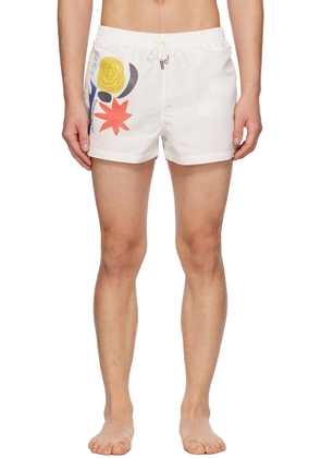 JACQUEMUS White Le Raphia 'Le Maillot Pingo' Swim Shorts