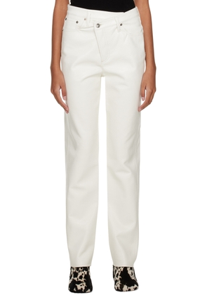 AGOLDE White Criss Cross Leather Pants