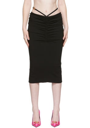 Versace Black Georgette Midi Skirt