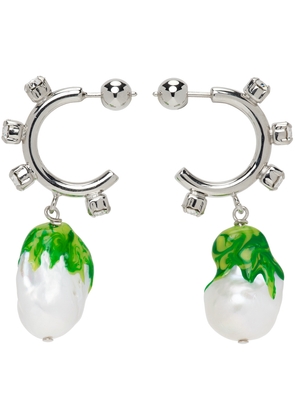 Safsafu Silver & Green Jelly Melted Earrings