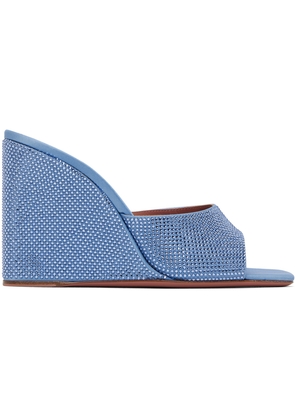 Amina Muaddi Blue Lupita Heeled Sandals