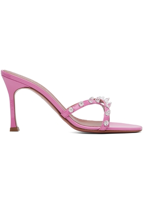 Amina Muaddi Pink Feli Heeled Sandals