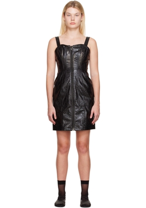 LVIR Black Faux-Leather Minidress