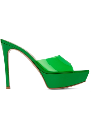 Gianvito Rossi Green Betty Heeled Platform Sandals
