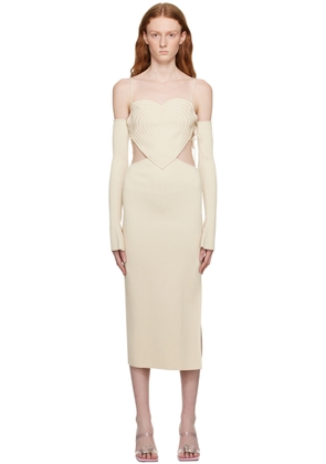 MACH & MACH Beige Heart Midi Dress