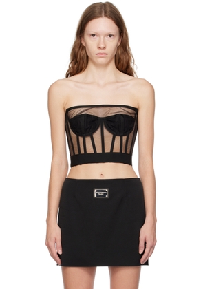 Dolce & Gabbana Black Straight Neck Corset
